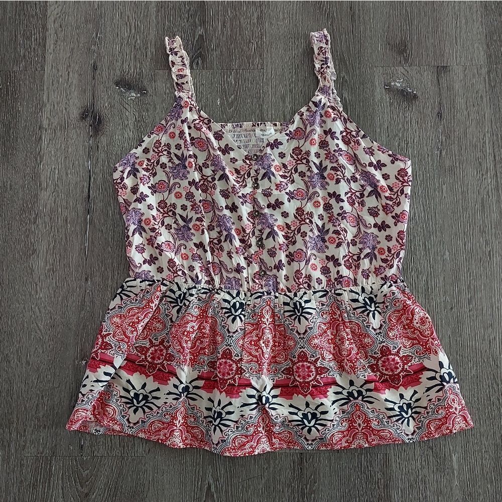 Maurices Mixed Print Button Front V Neck Tank Top… - image 2